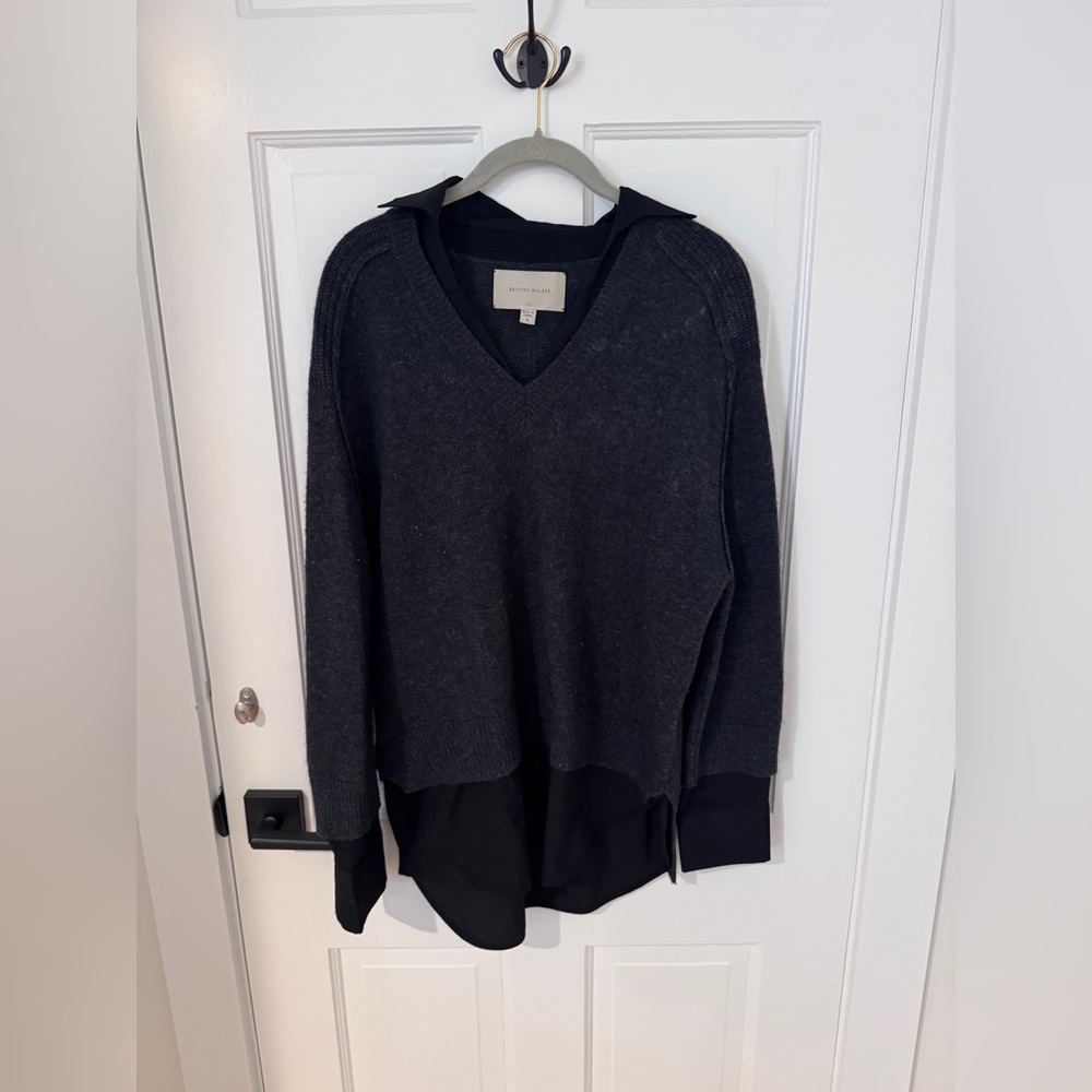 Brochu Walker Charcoal Gray Textured Sweater